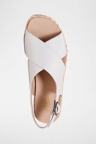 Sandalias de piel de cuña Kimmei Cross - Blanco