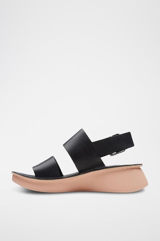 Sandalias de piel de cuña Velhill - Negro