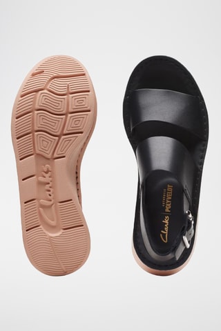 Sandalias de piel de cuña Velhill - Negro