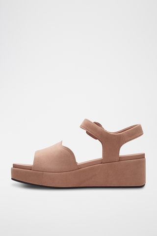 Sandalias de nobuk de cuña Kimmei Way - Beige
