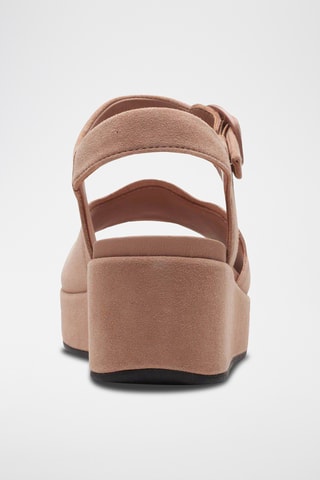Sandalias de nobuk de cuña Kimmei Way - Beige