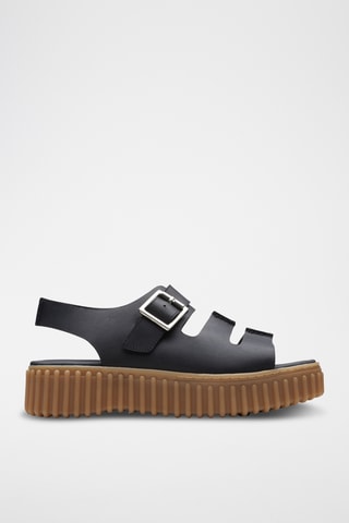 Sandalias de piel con plataforma Torhill Seam - Negro