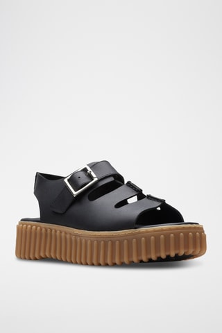 Sandalias de piel con plataforma Torhill Seam - Negro