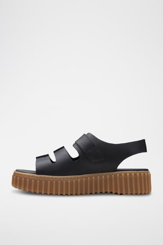 Sandalias de piel con plataforma Torhill Seam - Negro