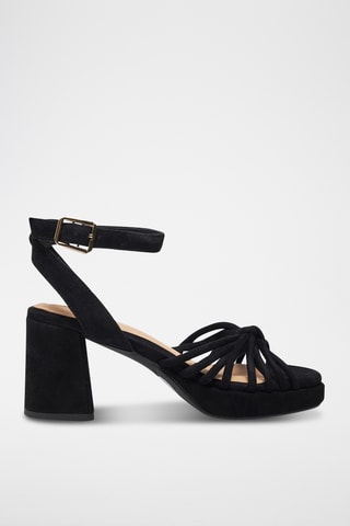 Sandalias de nobuk de tacón Ritzy75 Faye - Negro