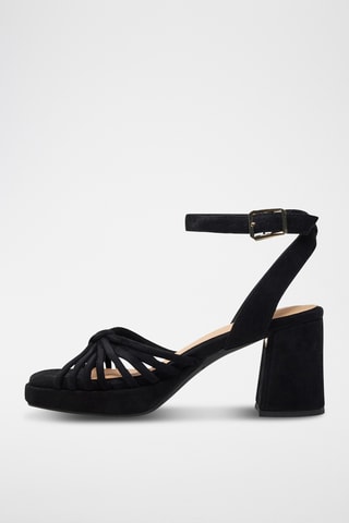 Sandalias de nobuk de tacón Ritzy75 Faye - Negro