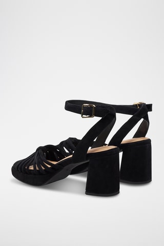 Sandalias de nobuk de tacón Ritzy75 Faye - Negro