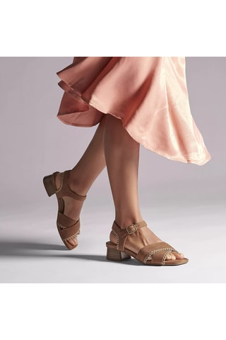 Sandalias de nobuk Serina35 Cross - Marrón claro