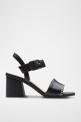 Sandalias de piel de tacón Siara65 Buckle - Negro
