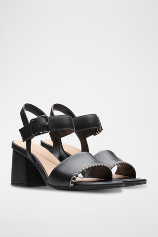 Sandalias de piel de tacón Siara65 Buckle - Negro