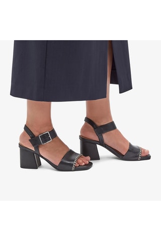 Sandalias de piel de tacón Siara65 Buckle - Negro