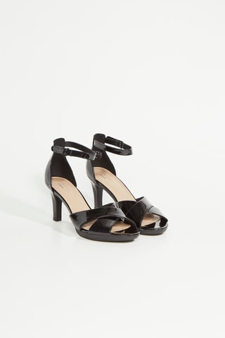 Sandalias con brillo de tacón Adriel - Negro