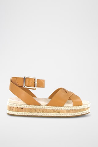 Sandalias de piel con plataforma Botanic - Camel