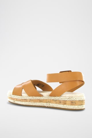 Sandalias de piel con plataforma Botanic - Camel