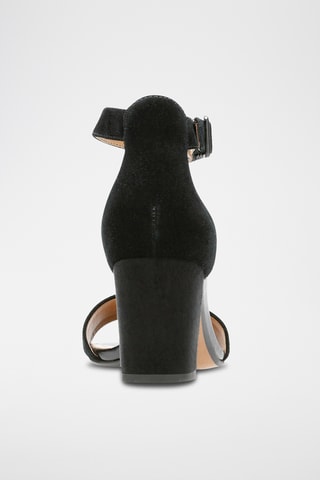 Sandalias de nobuk de tacón Deva - Negro