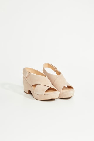 Sandalias de nobuk de tacón Maritsa Lara - Beige