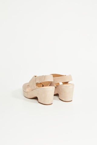 Sandalias de nobuk de tacón Maritsa Lara - Beige