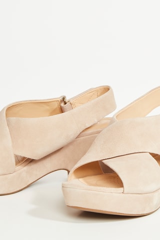 Sandalias de nobuk de tacón Maritsa Lara - Beige