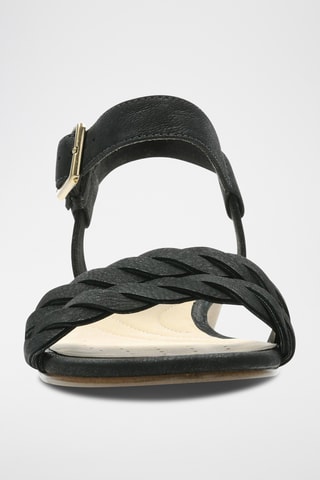 Sandalias de nobuk de cuña Mena - Negro