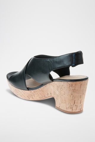 Sandalias de piel de tacón Maritsa Lara - Negro