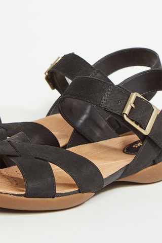 Sandalias de piel Raffi Flower - Negro