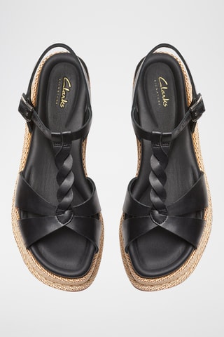 Sandalias de piel de cuña Kimmei Twist - Negro