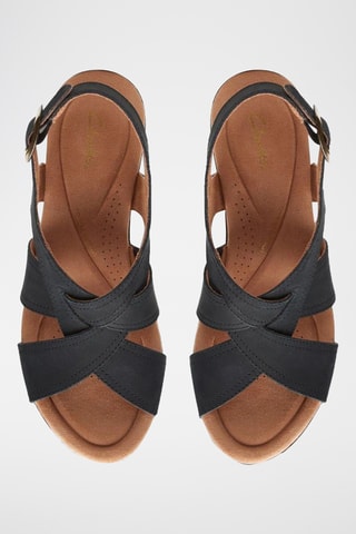 Sandalias de nobuk de cuña Elleri - Negro