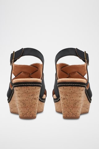 Sandalias de nobuk de cuña Elleri - Negro