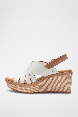 Sandalias de piel de cuña Elleri - Blanco