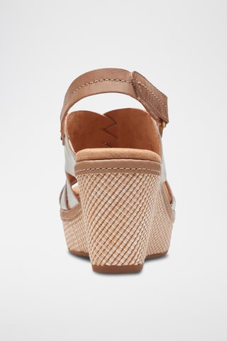 Sandalias de piel de cuña Elleri - Blanco