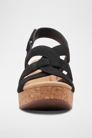 Sandalias de nobuk de tacón Giselle - Negro