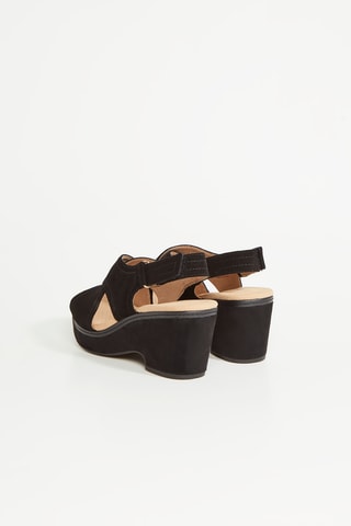 Sandalias de nobuk de tacón Giselle - Negro