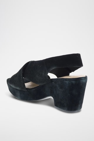 Sandalias de nobuk de tacón Maritsa Lara - Negro