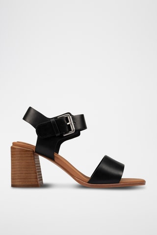 Sandalias de piel de tacón Landra70 Strap - Negro