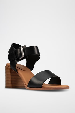 Sandalias de piel de tacón Landra70 Strap - Negro