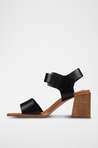 Sandalias de piel de tacón Landra70 Strap - Negro