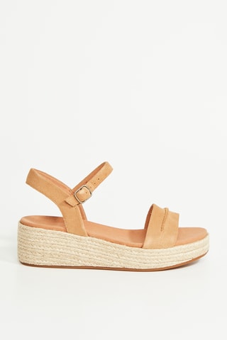 Sandalias de nobuk de cuña Kimmei Stitch - Naranja