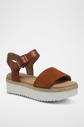 Sandalias de nobuk con plataforma Lana Shore - Marrón