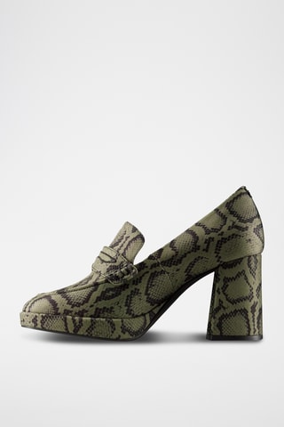 Mocasines de tacón Cur - Verde oliva