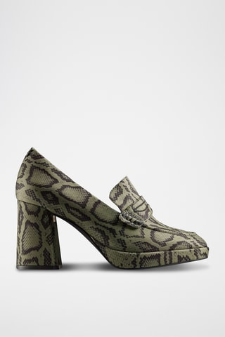 Mocasines de tacón Cur - Verde oliva