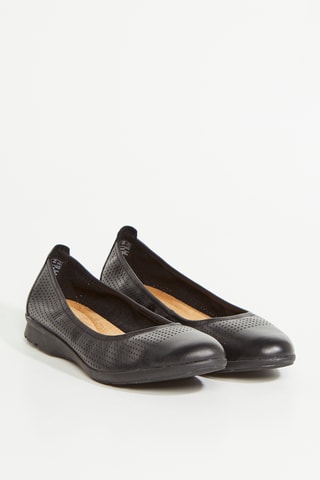 Bailarinas de piel Jenette - Negro