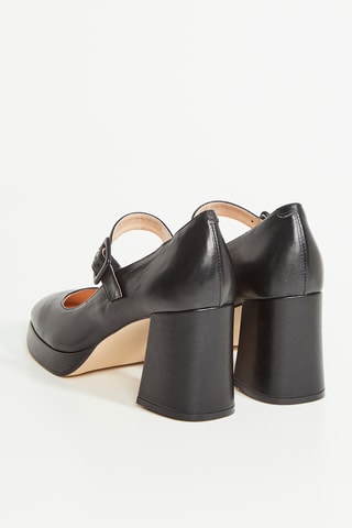 Babies de piel de tacón Patema Strap - Negro