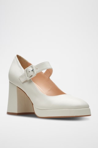 Babies de piel de tacón Patema Strap - Crudo