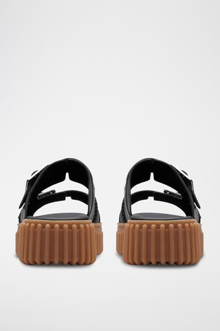 Sandalias de piel con plataforma Torhill Slide - Negro