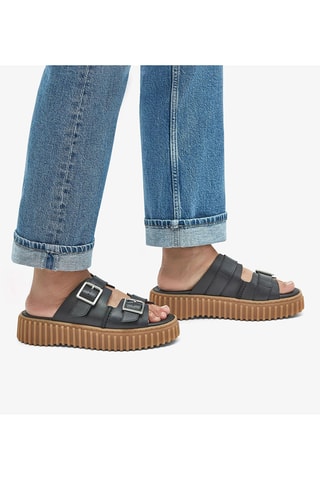 Sandalias de piel con plataforma Torhill Slide - Negro