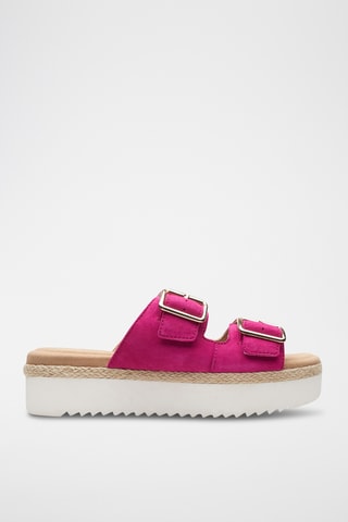 Sandalias de nobuk con plataforma Lana Beach - Fucsia