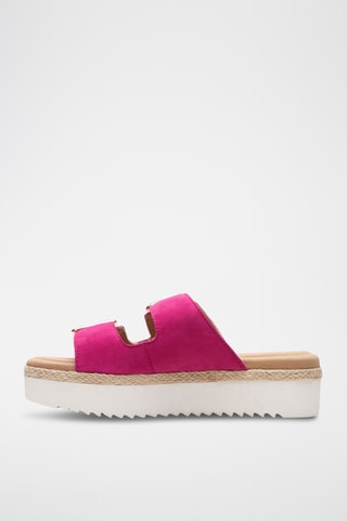 Sandalias de nobuk con plataforma Lana Beach - Fucsia