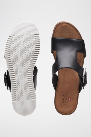 Sandalias de piel de cuña Lizby Ease - Negro