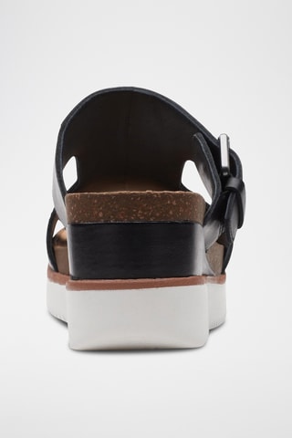 Sandalias de piel de cuña Lizby Ease - Negro