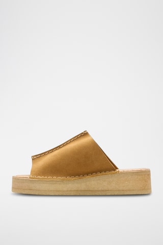 Sandalias de nobuk con plataforma Wedge - Marrón claro
